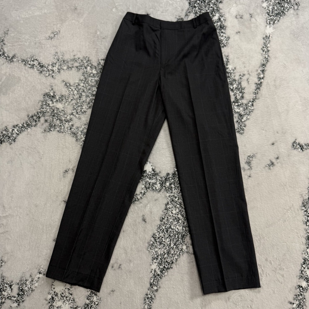 Linda Allard Ellen Tracy Wool Pants Womens 8 Black Plaid Dress Trousers‎ Career